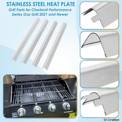 17" Grill Grate and Heat Plate for Charbroil Performance 4-Burner 463352521 | G426-0004-W1 G426-0005-W1 Cooking Grate for Charbroil 463352521 463354021 463365021 463365522, Heavy-duty Cast Iron