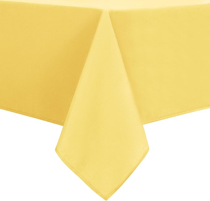 DWCN Waterproof Rectangle Tablecloth - 54 x 80 Inch - Stain and Wrinkle Resistant Washable Table Cloth, Decorative Fabric Table Cover for Kitchen Dining Room Party and Outdoor Use, Yellow