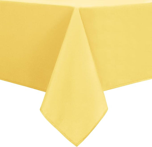 DWCN Waterproof Rectangle Tablecloth - 54 x 80 Inch - Stain and Wrinkle Resistant Washable Table Cloth, Decorative Fabric Table Cover for Kitchen Dining Room Party and Outdoor Use, Yellow