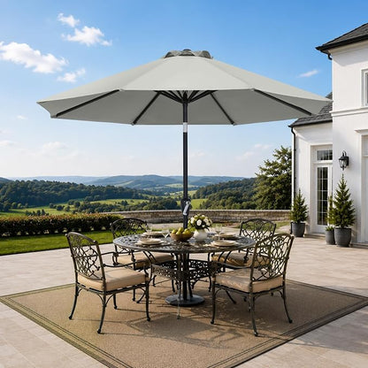 MASTERCANOPY 10ft Patio Umbrella with Tilt & Crank, Light Gray | 8 Sturdy Ribs, Vented Top, UV & Water Resistance, Quick Setup – Perfect for Garden, Deck, Backyard, Pool