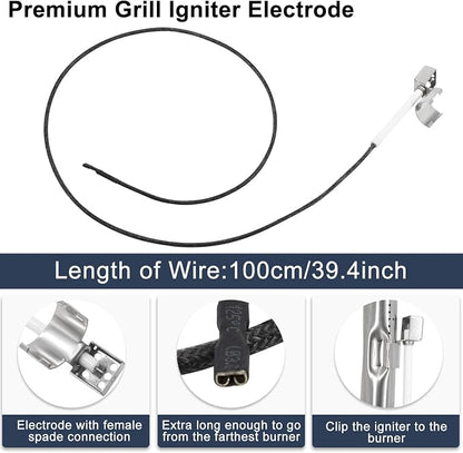 Criditpid Grill Replacement Parts for Charbroil 463241113 463449914 Gas Grill, Heat Plate Shields, Crossover Tubes, Igniters, Burner Tube & Cooking Grates for CharBroil Commercial 4-Burner Gas Grills