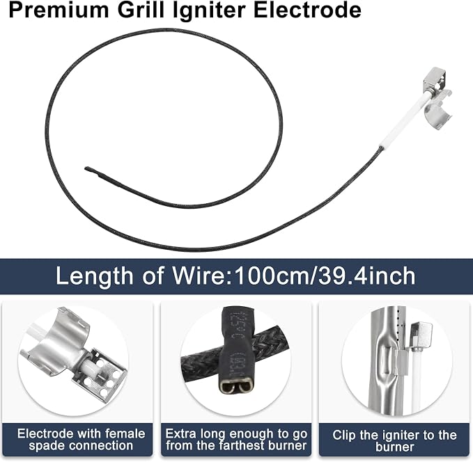 Criditpid Grill Replacement Parts for Charbroil 463241113 463449914 4 Burner Gas Grill, Stainless Steel Grill Grates, Heat Plates, Crossover Tubes, Igniters & Grill Burner Parts for Charbroil Grills