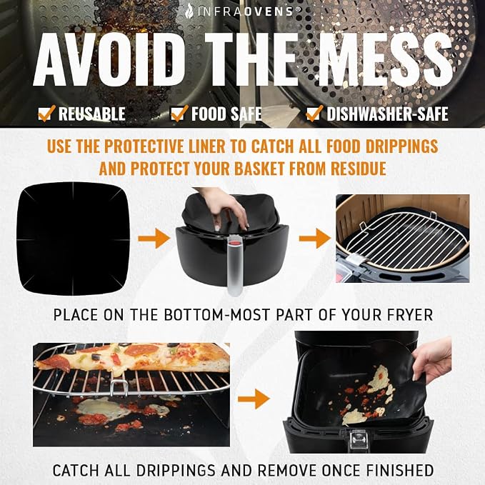 Air Fryer Accessories Compatible with Ninja Foodi Grill 5 in 1, Instant Pot, Gourmia, Chefman, Power Vortex, PowerXL Grill + More, Air Fryer Rack, Cheat Sheet Guides, Air Fryer Liners