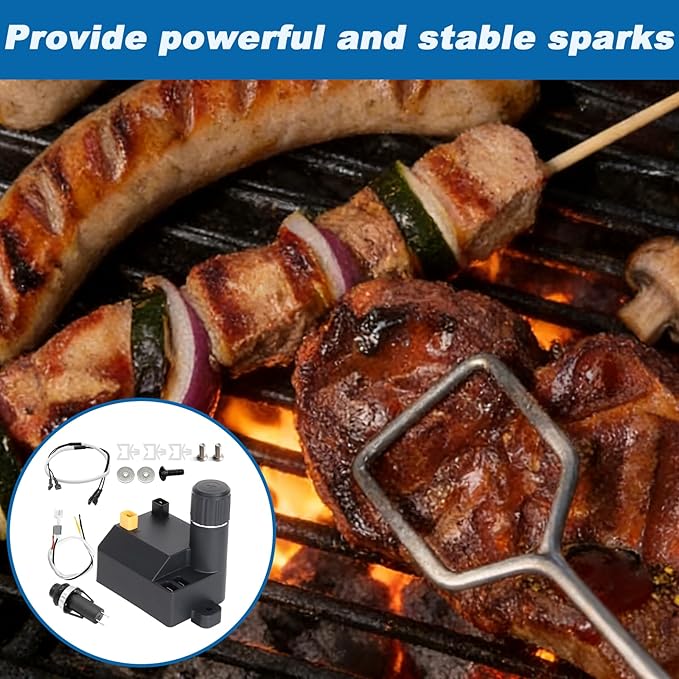 SafBbcue 7642 Grill Igniter Replacement Igniter Kit for Weber Spirit Gas Grills with Front Controls - Fits 2013 and Newer E-210, S-210, E-310, SP-310 Models