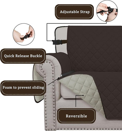 Easy-Going Reversible Couch Cover, Chair 30 in, Chocolate/Beige | Machine Washable Slipcover For Dogs, Water Resistant Furniture Mat For Living Room, Non-Slip Sofa Cover, Pet Friendly