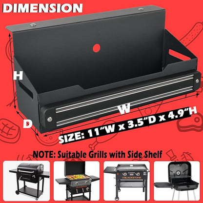 Strong Magnetic Grill Caddy for Blackstone, Heavy Duty Griddle Caddy with Tools Holder, Magnetic Space Saving Grill Accessories for Traeger Pit Boss Camp Chef Z Grills Royal Gourmet MSTER Cook