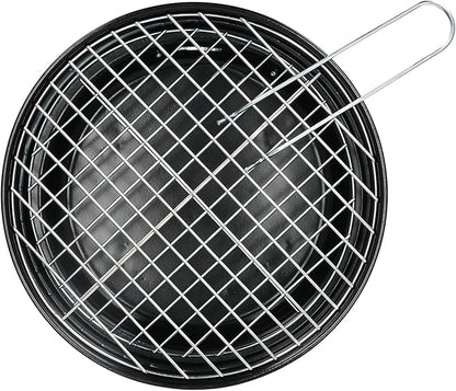 Mini Round Barbecue Grill Set, Portable Iron Charcoal Grill, with A Handle, for Home Kitchen BBQ Picnic Camping