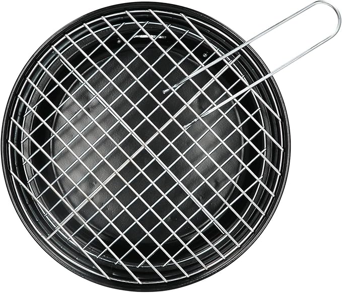 Gaeirt Portable Mini Round Barbecue Grill, Charcoal, Iron, Outdoor, Standing