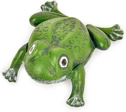 Sungmor Cast Iron Outdoor Frog Key Hider, Garden Statue–Antique Green | Hide Spare Key Holder for Outside, Small Garden Frog Statue Lawn Ornament, Indoor Decoration Jewelry Trinkets Box