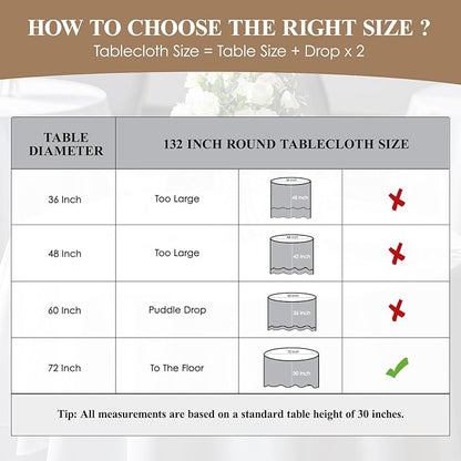 6 Pack Pink Round Tablecloths 132 Inch for Dining Tables | Washable Decorative Linen Polyester Table Cover for Banquets Buffets Parties and Weddings