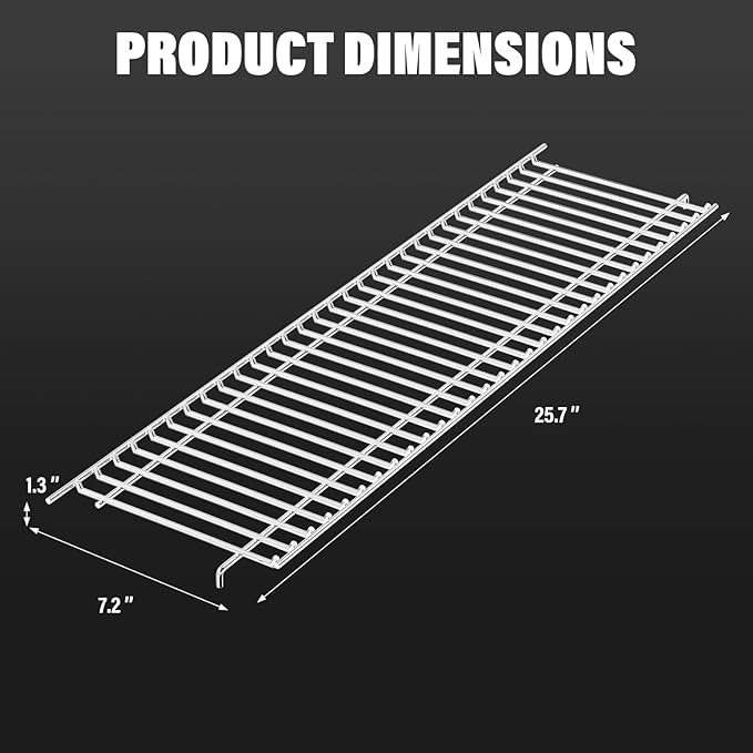 Utheer Warming Rack Replacement for Nexgrill 720-0888S 6 Burner Gas Grill, 25.7" x 7.2" Stainless Steel Top Warming Rack Replacement for Nexgrill 6 Burner Grill