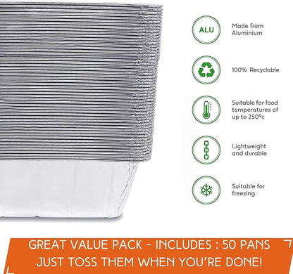 Findful 50-Pack Drip Pans Liners for Blackstone Griddle Accessories, Aluminum Foil Pan Disposable for 17" 22" 28" 36" Blackstone Griddle Drip Tray Holder Grill Rear Grease Catcher Cup