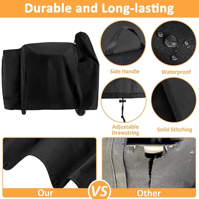 Smoker Grill Cover for Pit Boss Austin XL/Rancher XL Series, for Pit Boss 1000S, 1000SC, 1000SC2, 1000SQ, 1100, 1100 Pro, 1150 Series Wood Pellet Grill, 600D Waterproof Heavy Duty Austin XL Cover