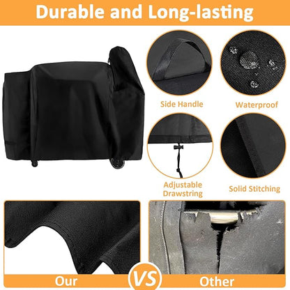 Smoker Grill Cover for Pit Boss Austin XL/Rancher XL Series, for Pit Boss 1000S, 1000SC, 1000SC2, 1000SQ, 1100, 1100 Pro, 1150 Series Wood Pellet Grill, 600D Waterproof Heavy Duty Austin XL Cover