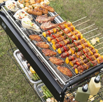 Barbecue Charcoal Grill Outdoor Barbecue Grill Stainless Steel Folding Charcoal Grill Portable Grill for Camping Charcoal BBQ Grill