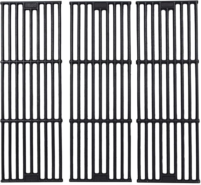 GGC Grill Grates Replacement for Chargriller 3001, 5050, 3008, 3030, 3725, 4000, 5252, King Griller 3008, 5252 and Others, 3 PCS Cast Iron Cooking Grid Grates(19 3/4" x 6 3/4" Each)