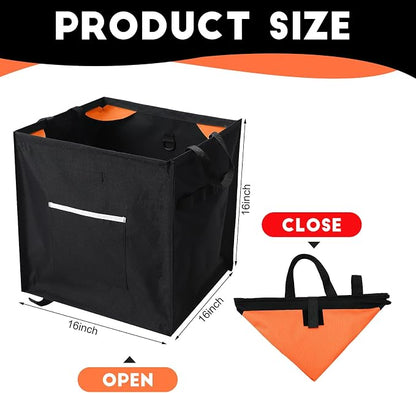 Arrowbash Throw Line Cube Bag - Easy Folding Arborist Throw Line Storage Portable Climbing Rope Organizer Box for Tree Work Outdoor Rope Accessories, Black (Orange)