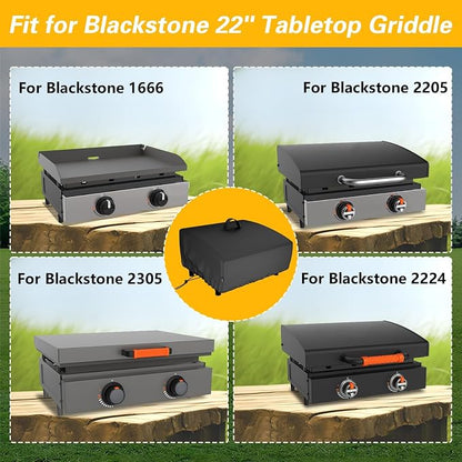 EVRBUL Portable Griddle Cover Fit for Blackstone 22 in and Pit Boss 2 Burner Tabletop Griddle, Tabletop Grill Cover Fit for Royal Gourmet and GasOne 3 Burners Flat Top Gas Grill, 27"L x 23"W x 12"H