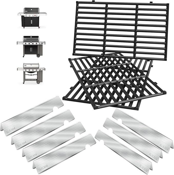 GS4 Genesis 2 Grill Parts for Weber GS4 Genesis II/II LX 400 SER Genesis II E410 Replacement 4-Burner Genesis 400 (2022 YRS) Accessories for Weber Flavorizer Bars 66030 66033 &Grill Grates 66097 66089