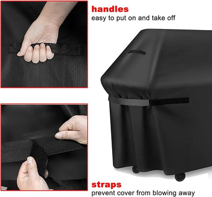 Grill Cover, 65-Inch BBQ Grill Cover Heavy Duty Waterproof UV Resistant Tear Resistant for Outdoor Grill, Compatible for Nexgrill Brinkmann Weber Dyna-glo