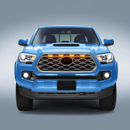 4 Pcs Grille Lights Compatible with Toyota Tacoma 2020 2021 2022 2023 TRD Off Road and Sport Models, OEM Style LED Front Grill Lights for Tacoma Accessories with Fuse & Harness (Amber)