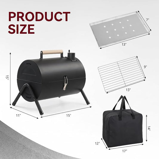 Charcoal Grills, Portable Charcoal Grills with Carry Bag & Double-Sided Design, Barbecue Grill for Outdoor Backyard