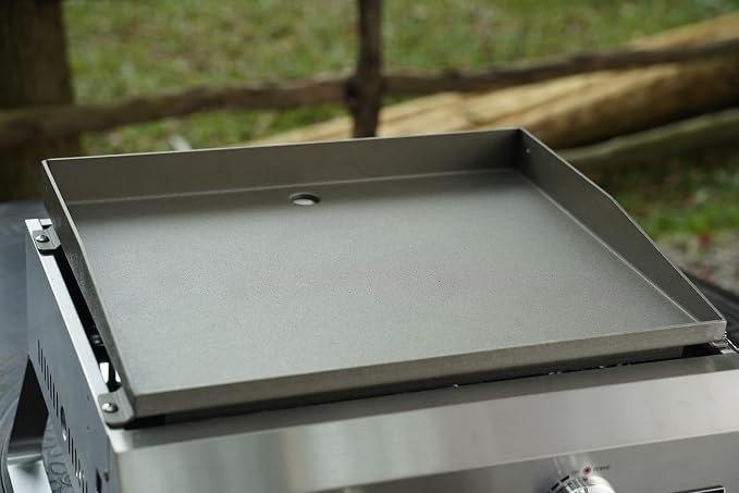 ONLYFIRE GRILLS Tabletop Gas Griddle 2 Burners, Propane Gas Stove, GS319 | Portable Flat Top Griddle for 1lb/20lb Propane, Outdoor Cooking Patio BBQ Camping Tailgating RV, Stainless Steel 16000BTU