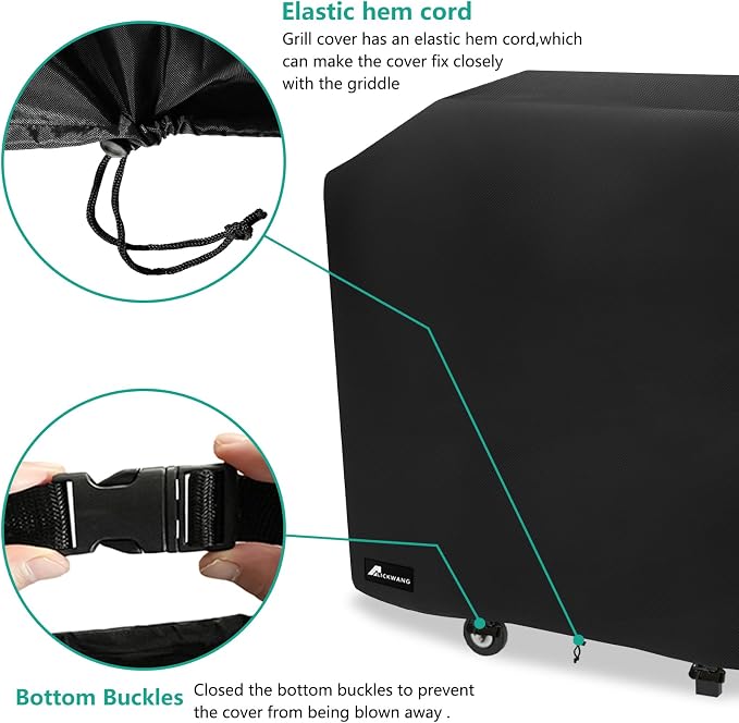 Heavy Duty Waterproof Grill Cover for Blackstone Model 2165 Pro Series 2 Burner 22 Inch Propane Griddle with Hood, Outdoor Durable Blackstone 2165 2414 BBQ Griddle Grill Cover(Cover Only)