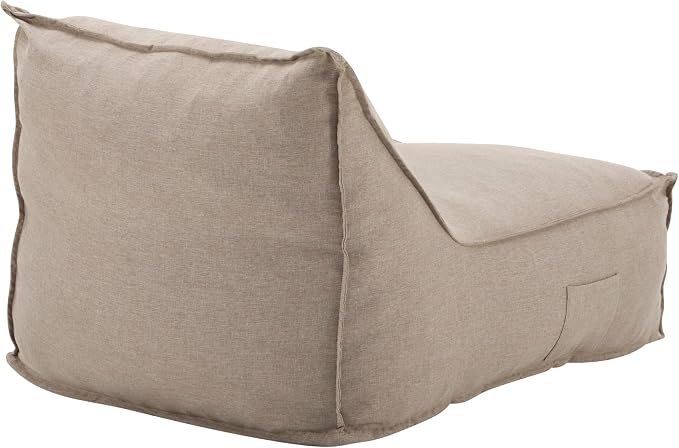 Christopher Knight Home Venny 48" L Outdoor Bean Bag Chair Set of 2, Fabric Bean Bag Chair for Adults and Kids, Indoor/Outdoor Sun Lounger, Patio Lounge Chair Set of 2, Dark Beige