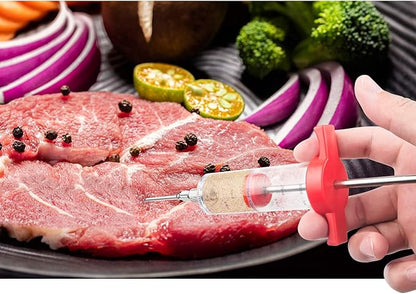 Meat Injector Kit,Plastic Marinade Injector Syringe with Screw-on Meat Needle,Turkey Injector for Beef Chicken Grill Cooking