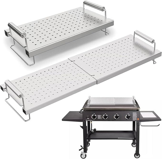 SafBbcue Adjustable Griddle Warming Rack for Blackstone 17"-36" Griddles, Grill Warming Rack Compatible with Weber 6784, Universal BBQ Griddle Rack for Most Tabletop/Flattop Griddles and Grill