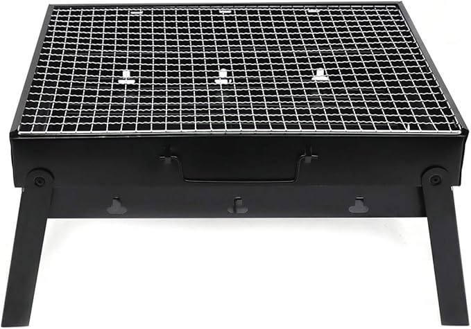HongK- Large BBQ Barbecue Grill Large Folding Portable Charcoal Stove Camping Garden Outdoor [P/N: ET-COOK007-BK]