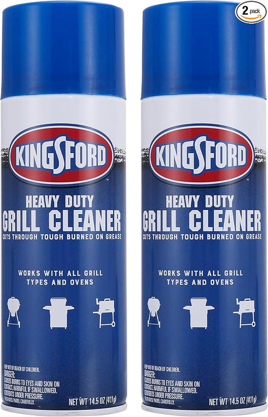Kingsford Heavy Duty Foaming Grill Cleaner Spray for Charcoal and Gas Grills, Degreaser, Cuts Grease and Burnt-On Food, 14.5 oz, 2 Pack