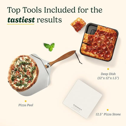 Cuisinart Indoor Pizza Oven – Bake 12” Pizzas in Minutes – Portable Countertop Pizza Oven – Stainless Steel – CPZ-120BKS