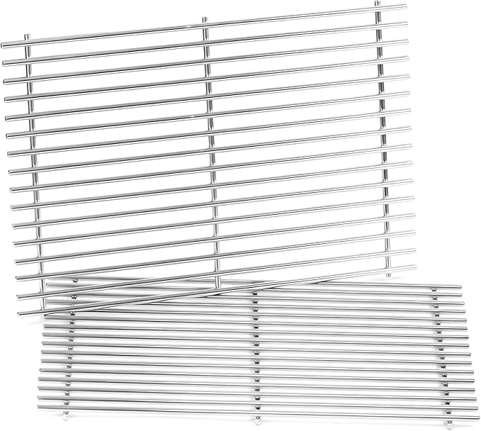 7638 7639 Grill Grates for Weber Spirit I II 300 Series E310 E320 E330 S310 S320 S330 Gas Gril, 17.5" Stainless Steel Cooking Grates Fits Genesis Silver/Gold/Platinum B & C, Genesis 1000–3500