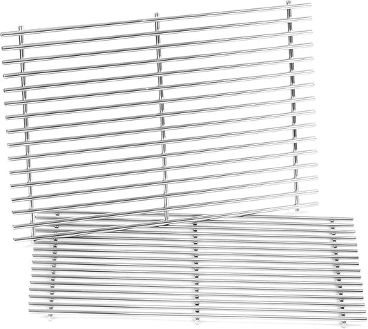 7638 7639 Grill Grates for Weber Spirit I II 300 Series E310 E320 E330 S310 S320 S330 Gas Gril, 17.5" Stainless Steel Cooking Grates Fits Genesis Silver/Gold/Platinum B & C, Genesis 1000–3500