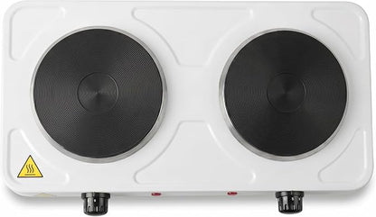 Electric Countertop Burner, Double Burner, 2000W Infrared Hot Plate, Portable Electric Cooktop, 5 Level Adjustable Temperature Control Cooking Ranges for Home Dorm Camping