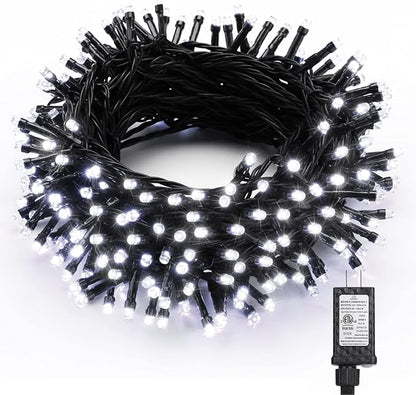 Brizled White Christmas Lights Outdoor, 78.74ft 240 LED Mini String Lights | Connectable; 8 Modes; Waterproof; Plugin Twinkle Fairy Lights Christmas Tree Light for Indoor Outside Xmas Garden Decor