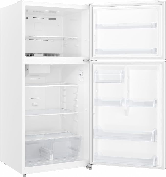 KoolMore 30 Inch 18 Cu Ft Top Freezer Refrigerator, White, Freestanding Full Size Fridge Freezer for Home Kitchen or Garage
