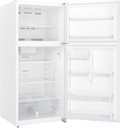 KoolMore 30 Inch 18 Cu Ft Top Freezer Refrigerator, White, Freestanding Full Size Fridge Freezer for Home Kitchen or Garage