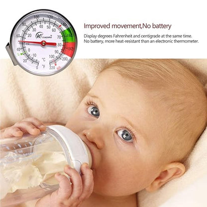 KT THERMO Instand Read 2-Inch Dial Thermometer(2 Pack),Best for The Coffee Drinks,Chocolate Milk Foam