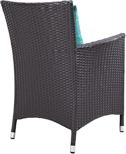 Modway Convene Collection 11-Piece Outdoor Patio Dining Set in Espresso Turquoise