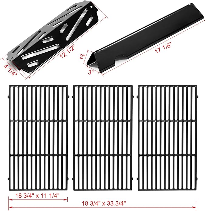 Genesis II E-410 Grill Replacement Parts for Weber Genesis II E410 E-435 S-435 Grill Parts GS4 LX E-440 LX E-410 Grates SPX-435 66097 66033 Flavorizer Bars 66041 Heat Deflector 66089 Cooking Grids