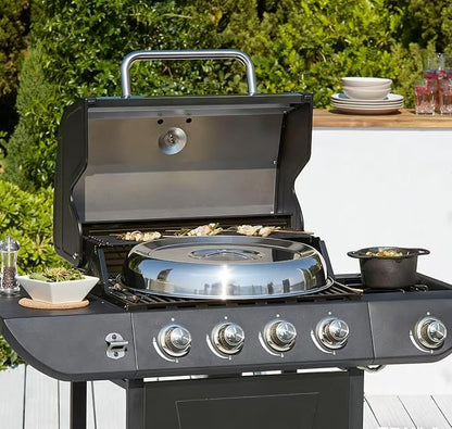 2Pcs Cheese Melting Dome Round Stainless Steel Basting Cover Wok Lids Griddle Grill Accessories for Kitchen Cooking Flat Top BBQ Indoor Outdoor Dishwasher Safe Heavy Duty