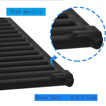 Leship 15" Grill Grates Replace for Broil King 9453-54,9453-57,9453-64,9865-54,9453-67,Broil-Mate,Sterling,Huntington Gas Grills. Heavy Duty Cast Iron Cooking Grid Grates (15" x 12 3/4")
