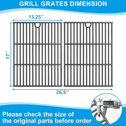 Grill Parts Kit, 2-Pack Cooking Grates, 4-Pack Heat Plates, 4-Pack Burners and Igniters for Expert Grill 4 Burner 720-0789 series, for Expert Grill Replacement Parts XG19-101-002-02, XG1136207123002