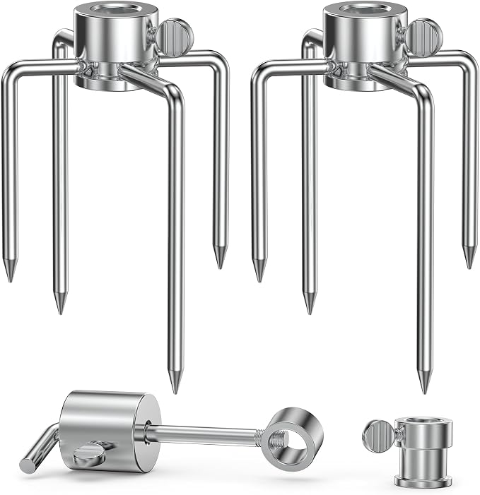 Onlyfire 6006 Grill Replacement Rotisserie Meat Forks(1-Pair) Kit with Spit Counter Balance and Bushing - Fits 1/2" Hexagon & 3/8" and 5/16" Square Spit Rods