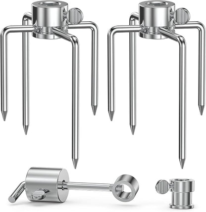 Onlyfire 6006 Grill Replacement Rotisserie Meat Forks(1-Pair) Kit with Spit Counter Balance and Bushing - Fits 1/2" Hexagon & 3/8" and 5/16" Square Spit Rods