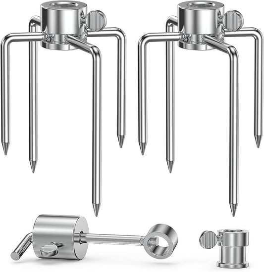 Onlyfire 6006 Grill Replacement Rotisserie Meat Forks(1-Pair) Kit with Spit Counter Balance and Bushing - Fits 1/2" Hexagon & 3/8" and 5/16" Square Spit Rods