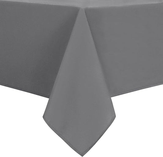 DWCN Rectangle Tablecloth - 54 x 120 Inch - Waterproof Stain and Wrinkle Resistant Washable Table Cloth, Decorative Fabric Table Cover for Kitchen Dining Room Party and Outdoor Use, Light Grey